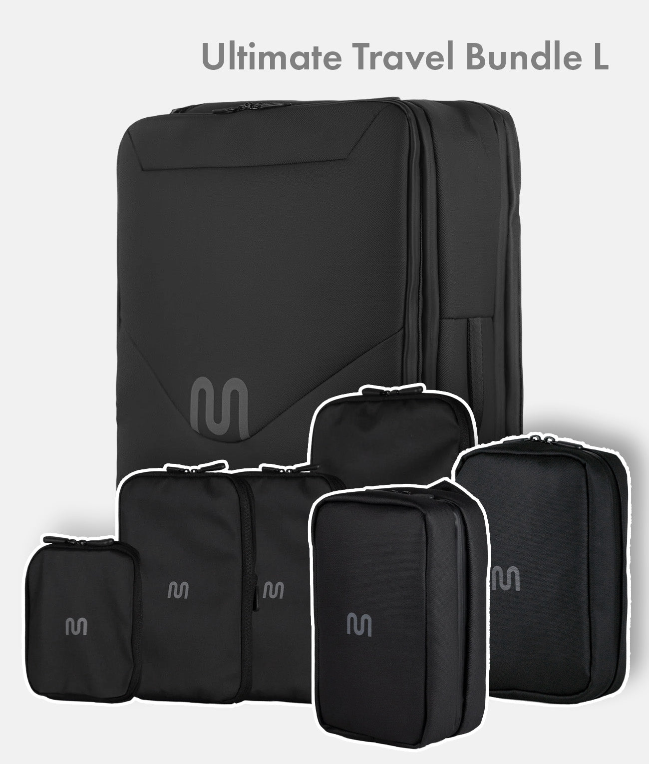 Ultimate Travel Bundle L – Travel Backpack Ultimate 2 + Packing Cubes + Toiletry Bag + Tech Organizer